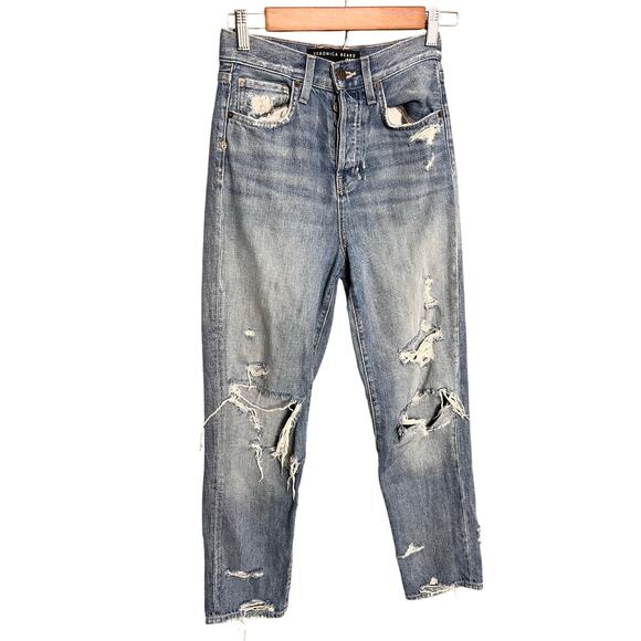 Veronica Beard Jeans 24 Blue Classic High Rise Straight Leg Light Wash Casual - Picture 1 of 16